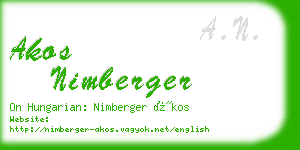 akos nimberger business card